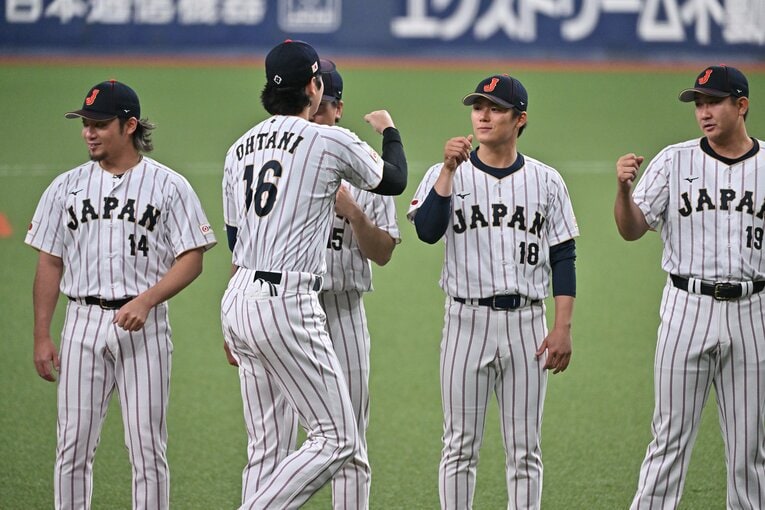 試合前セレモニーで。山本由伸にとっては“凱旋”となった　©Hideki Sugiyama