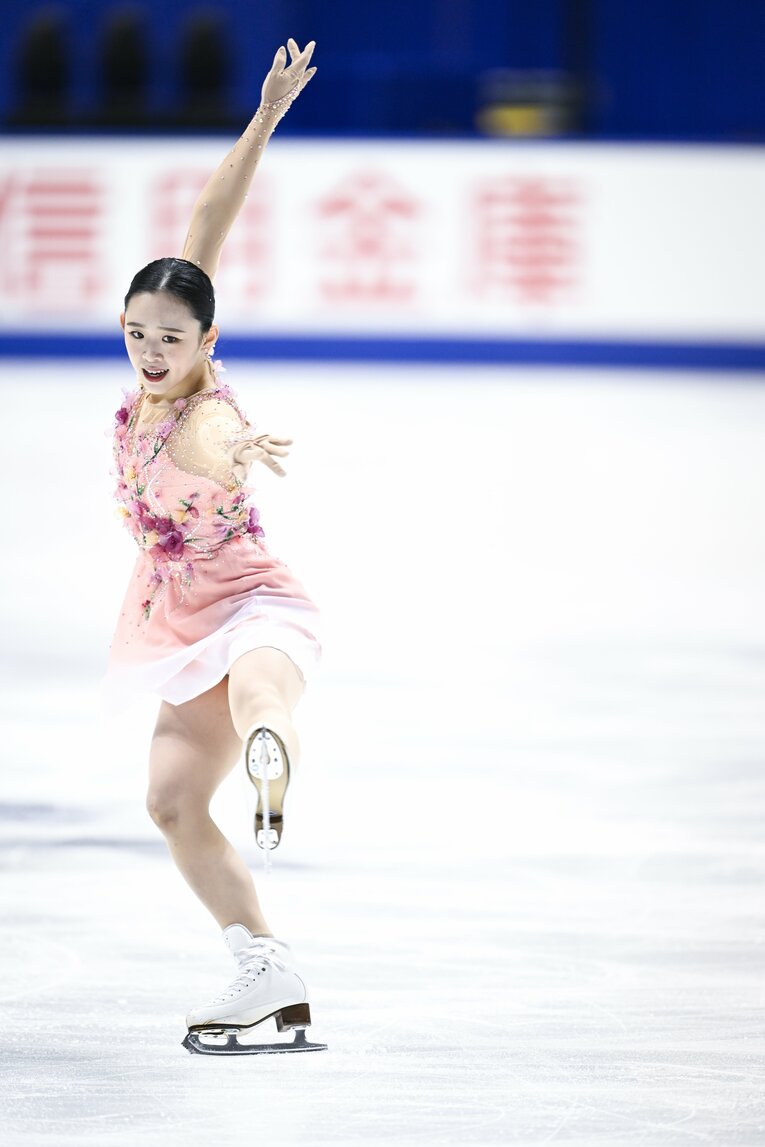 全日本選手権で演技を行う青木祐奈【スワイプするとその他の写真もご覧になれます】　©Asami Enomoto
