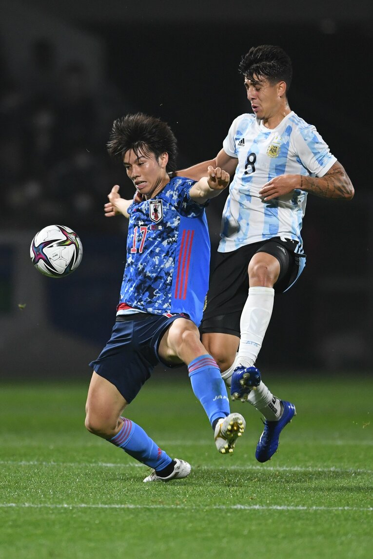 アルゼンチン戦の田中碧©Masashi Hara/Getty Images