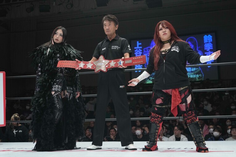 上谷沙弥vs.鈴季すず。2月2日、後楽園ホール　©Essei Hara