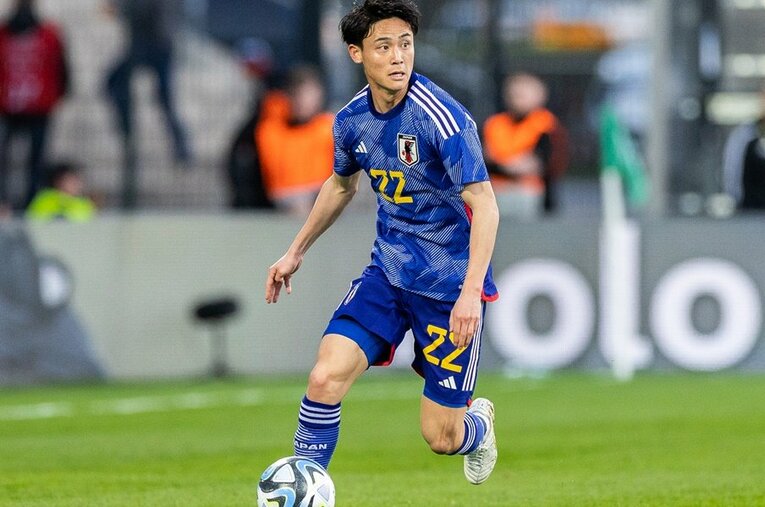 3月のドイツ戦での内野貴史。デュッセルドルフ、パリ世代の日本代表でさらに存在感を増せるか ／ photograph by Boris Streubel/Getty Images