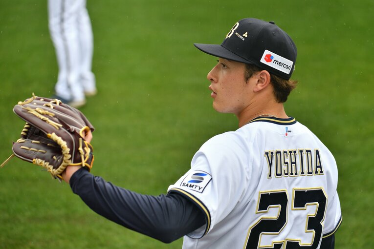 オリックスキャンプで奮闘する吉田輝星　©Hideki Sugiyama