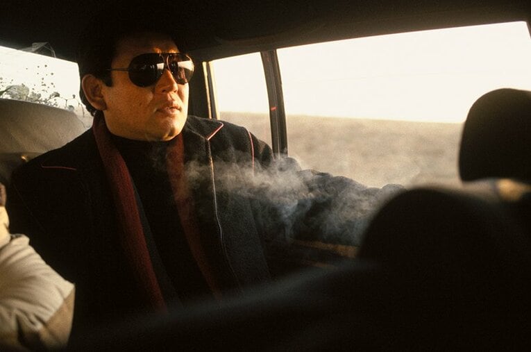 1985年「たった一人の引退式」（Number主催）に向かう際の江夏豊　©Sports Graphic Number