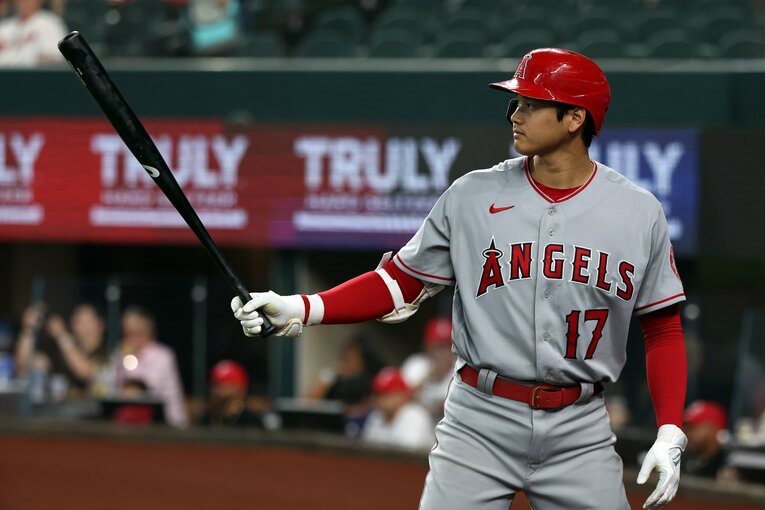 18日のレンジャース戦での大谷　©Getty Images