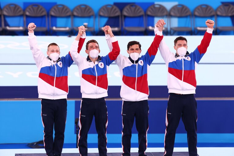 金メダルを獲得したROC（ロシアオリンピック委員会）©Ryosuke Menju／JMPA