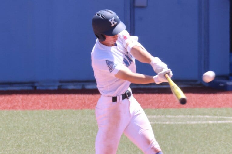 金沢高の「プロ注」齋藤大翔遊撃手のバッティング。スカウト評は「全国でも1番か2番じゃないですか」 ／ photograph by チーム提供