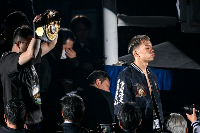 堤聖也の入場シーン。12月17日、両国国技館　©Takuya Sugiyama