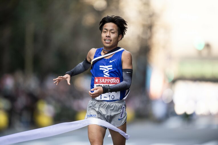 2020年箱根駅伝でのゴールシーン　©Yuki Suenaga