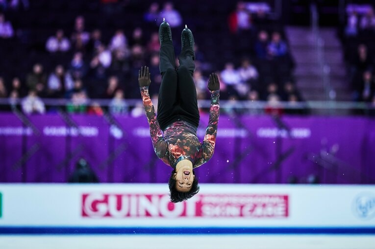 欧州選手権フリーでバックフリップを披露するシャオ・イム・ファ　©Getty Images