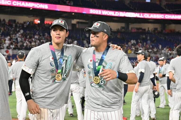 大谷翔平とラーズ・ヌートバー　©Naoya Sanuki