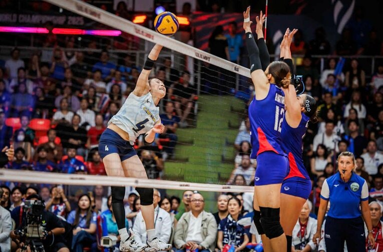 石川真佑（2025年世界選手権・タイ戦）　©︎Volleyball World