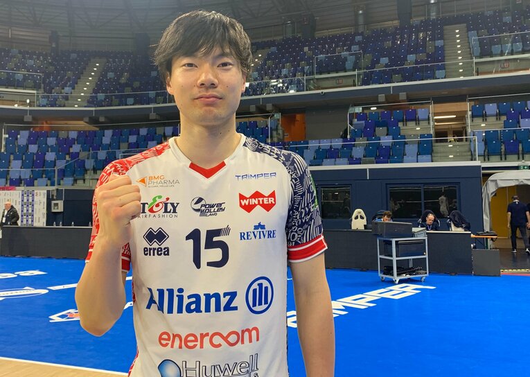 イタリアで充実した2シーズン目を送る大塚達宣。3月からはプレーオフがスタートし、準決勝進出に向けて奮闘している（写真＝筆者撮影）