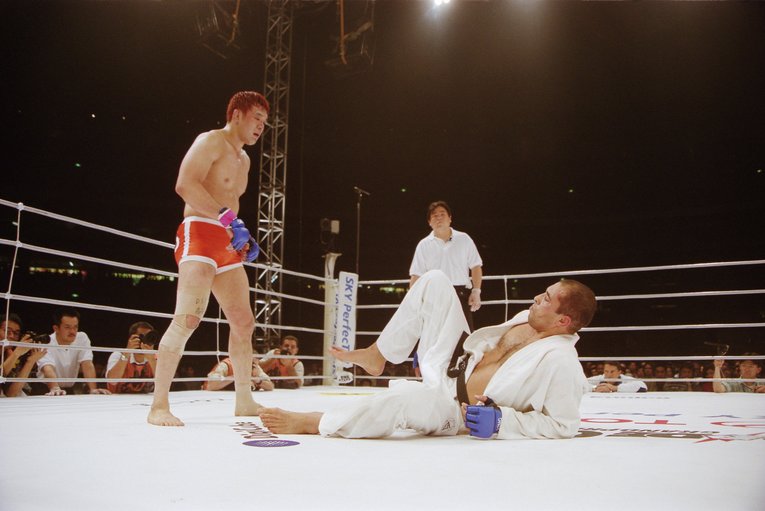 PRIDE GP2回戦、桜庭和志vsホイス・グレイシー（2000年5月1日）　©Yukio Hiraku/AFLO