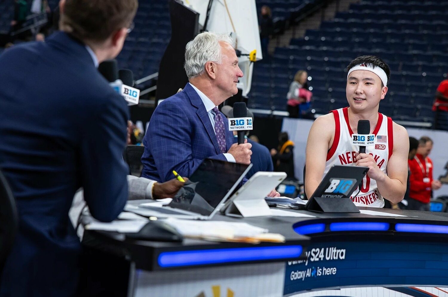 メディアの前でも堂々とした振る舞いが印象的だった　©︎Nebraska Athletics 