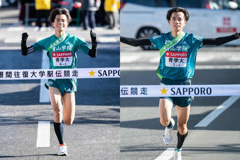 左が1年時、右が今大会の若林。1年から強靭だった太ももがさらに力強くなっているように見える　©Nanae Suzuki(2)