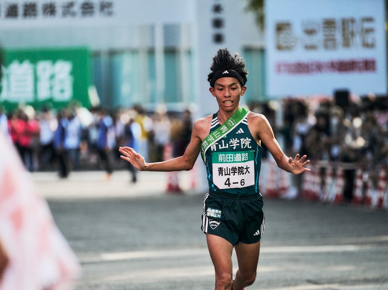 7位に終わった青学大のアンカーを務めた4年生の黒田朝日　　©Yuki Suenaga