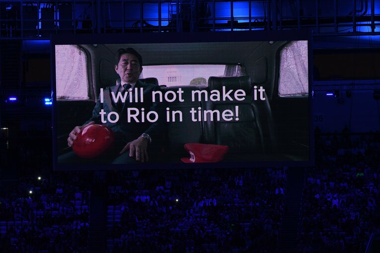 故・安倍晋三首相も出演した東京五輪をPRする映像　©JMPA　