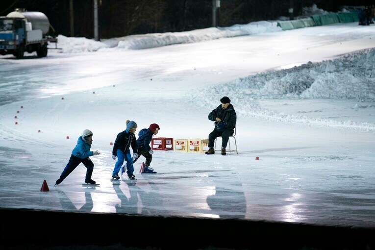 白鳥少年団が練習するスケートリンク　©Asami Enomoto