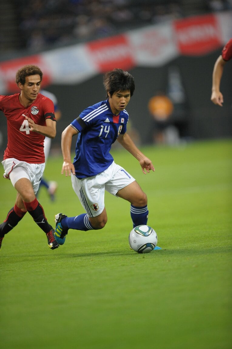 2011年8月、U-22日本代表・国際親善試合エジプト戦　©︎Naoya Sanuki