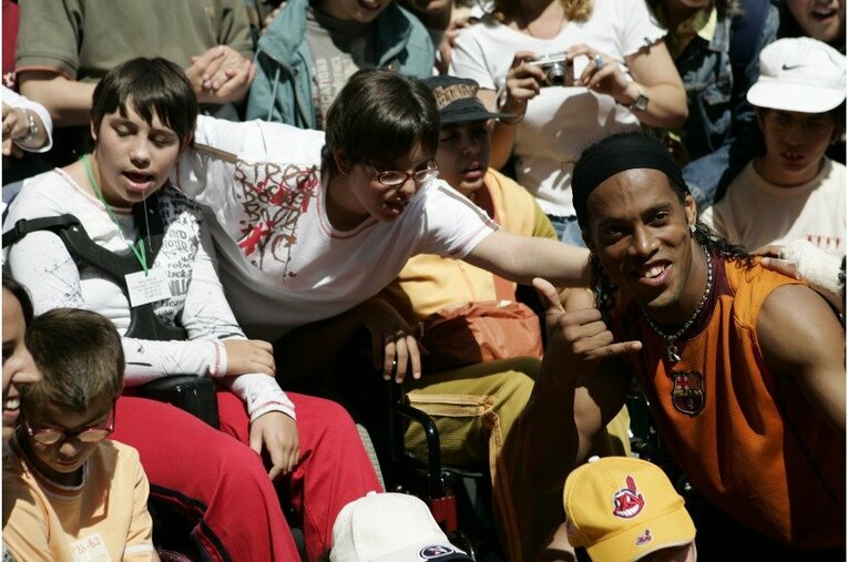 バルサでの練習中のロナウジーニョ©Takuya Sugiyama