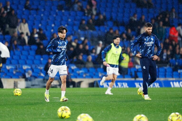 バルサ戦を前にした久保（写真は続きます）　©Daisuke Nakashima