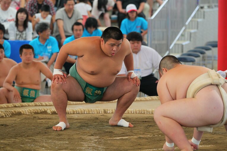 2011年、全国中学生相撲選手権大会で中学生横綱になったときの1枚　©AFLO