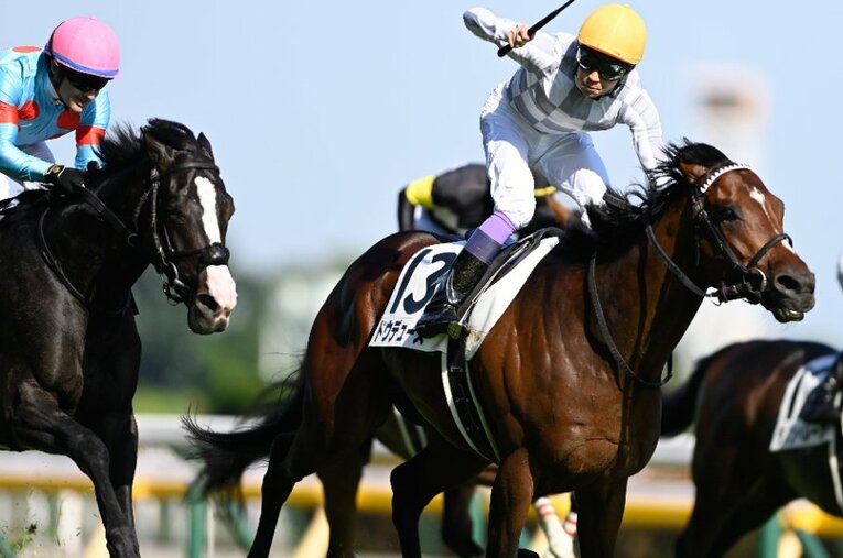 “競馬の祭典”日本ダービーを制したドウデュースと武豊。左は2着のイクイノックス　©Keiji Ishikawa
