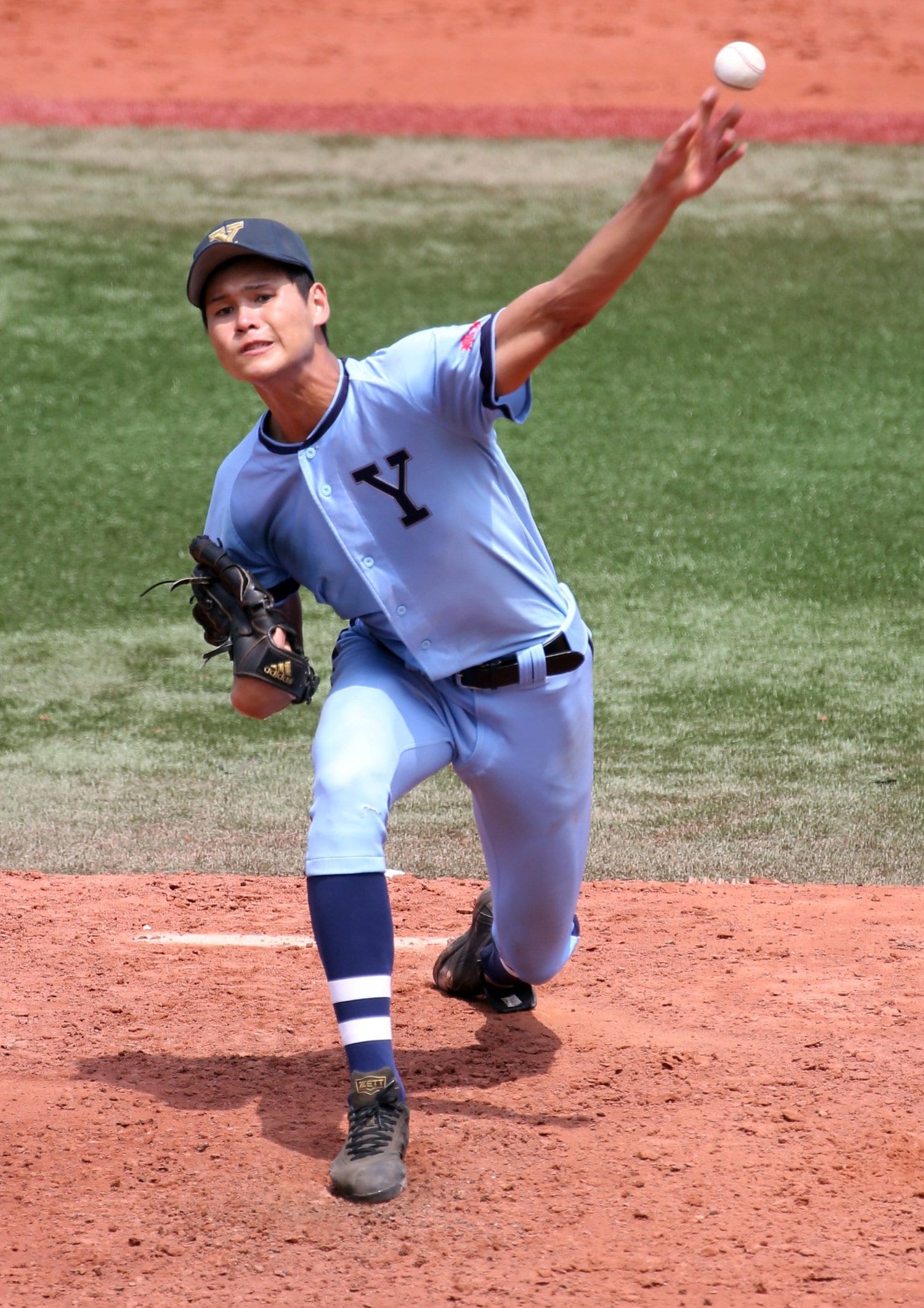 横浜商高時代はピッチャーも務めた笹川。写真は昨年の神奈川代替大会　©JIJI PRESS