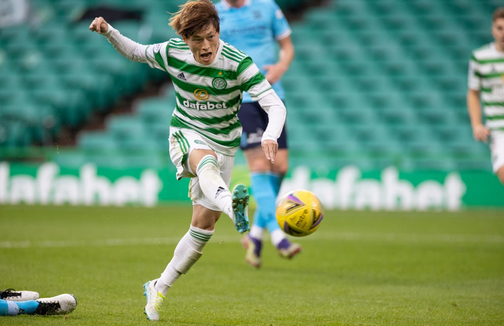 ハットトリックを決めた試合の古橋　©Steve Welsh/Getty Images