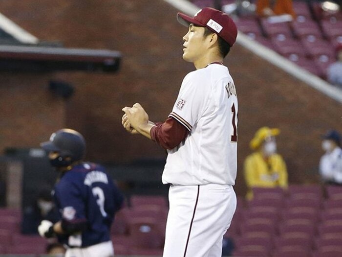 楽天エース則本昂大、突然の乱調。5回10被安打5失点、連勝ストップ4勝目ならず。＜Number Web＞ photograph by Kyodo News