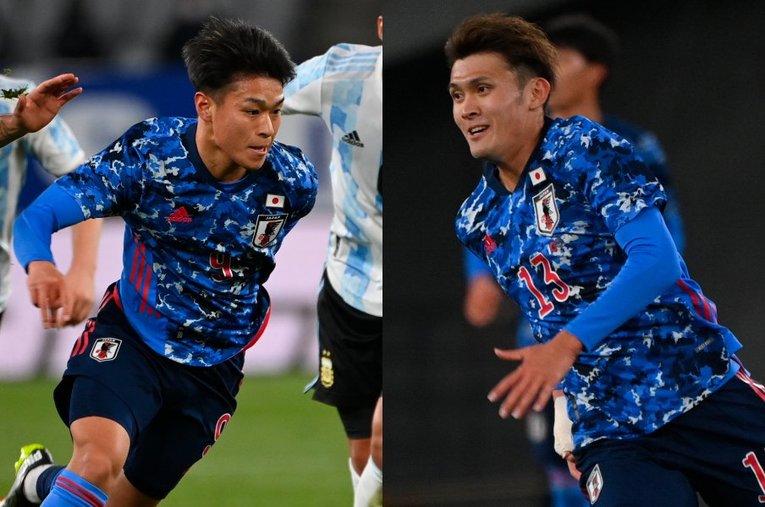 食野亮太郎（左）と田川亨介（右）　©JMPA