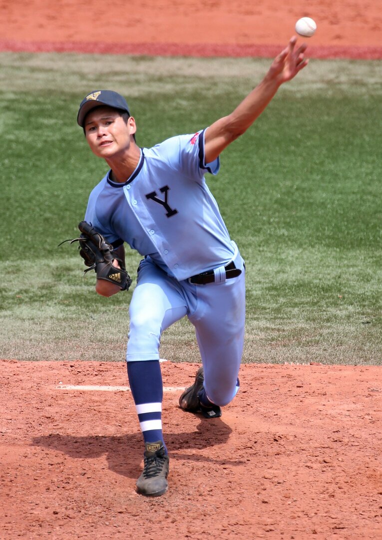 横浜商高時代はピッチャーも務めた笹川。写真は昨年の神奈川代替大会　©JIJI PRESS