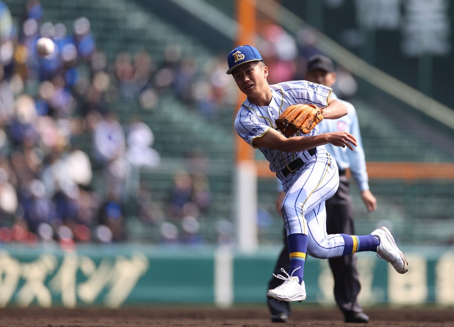 センバツで注目を集めたイーマン琉海は俊足巧打のセカンドだ　©JIJI PRESS