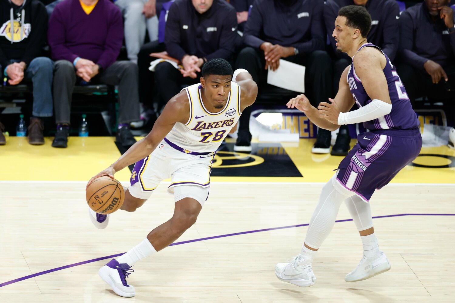 レイカーズで4シーズン目を過ごす八村塁。主力として活躍しながらも、トレードの噂もあった　©︎Jevone Moore/Icon Sportswire via Getty Images