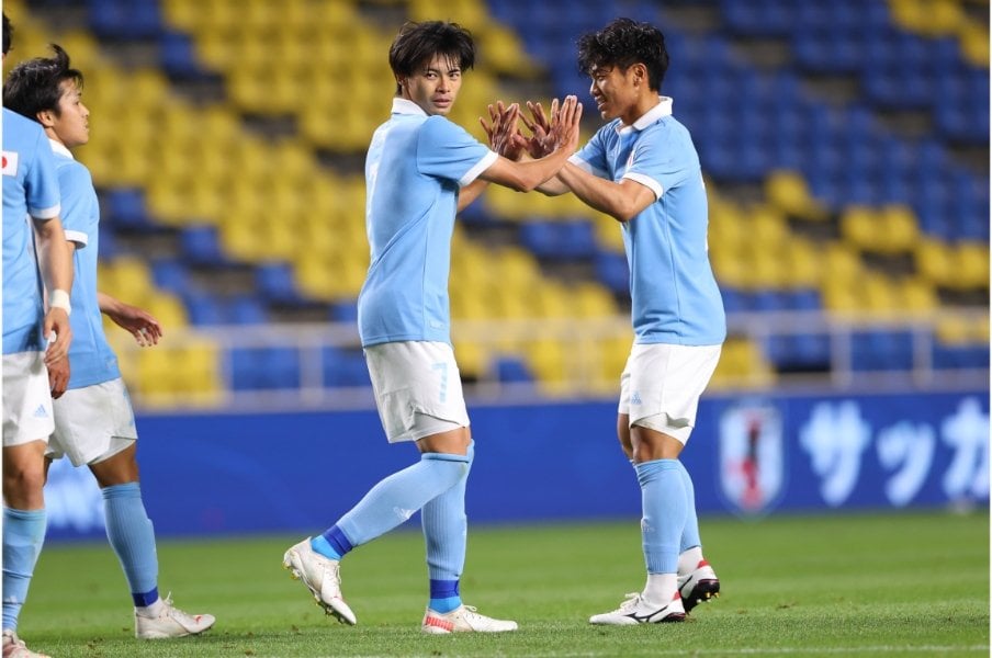 U-24ガーナ戦での三笘と旗手©Yohei Osada/AFLO SPORT