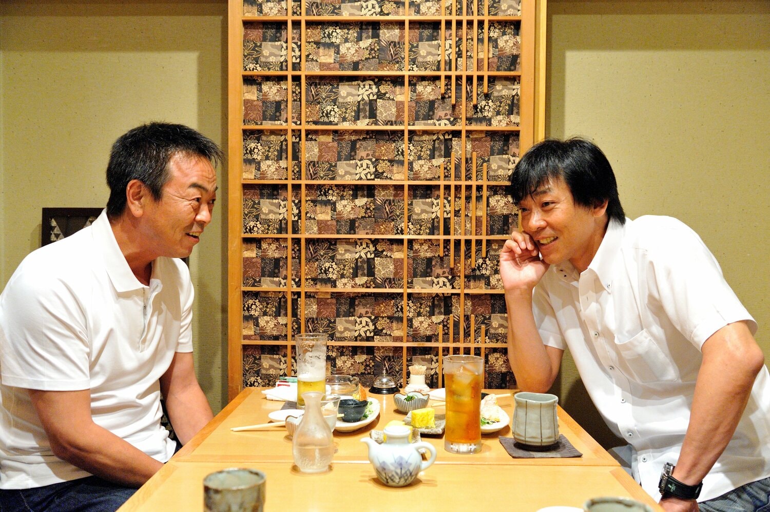 2012年に行われた水野雄仁（左）との対談　©Sports Graphic Number