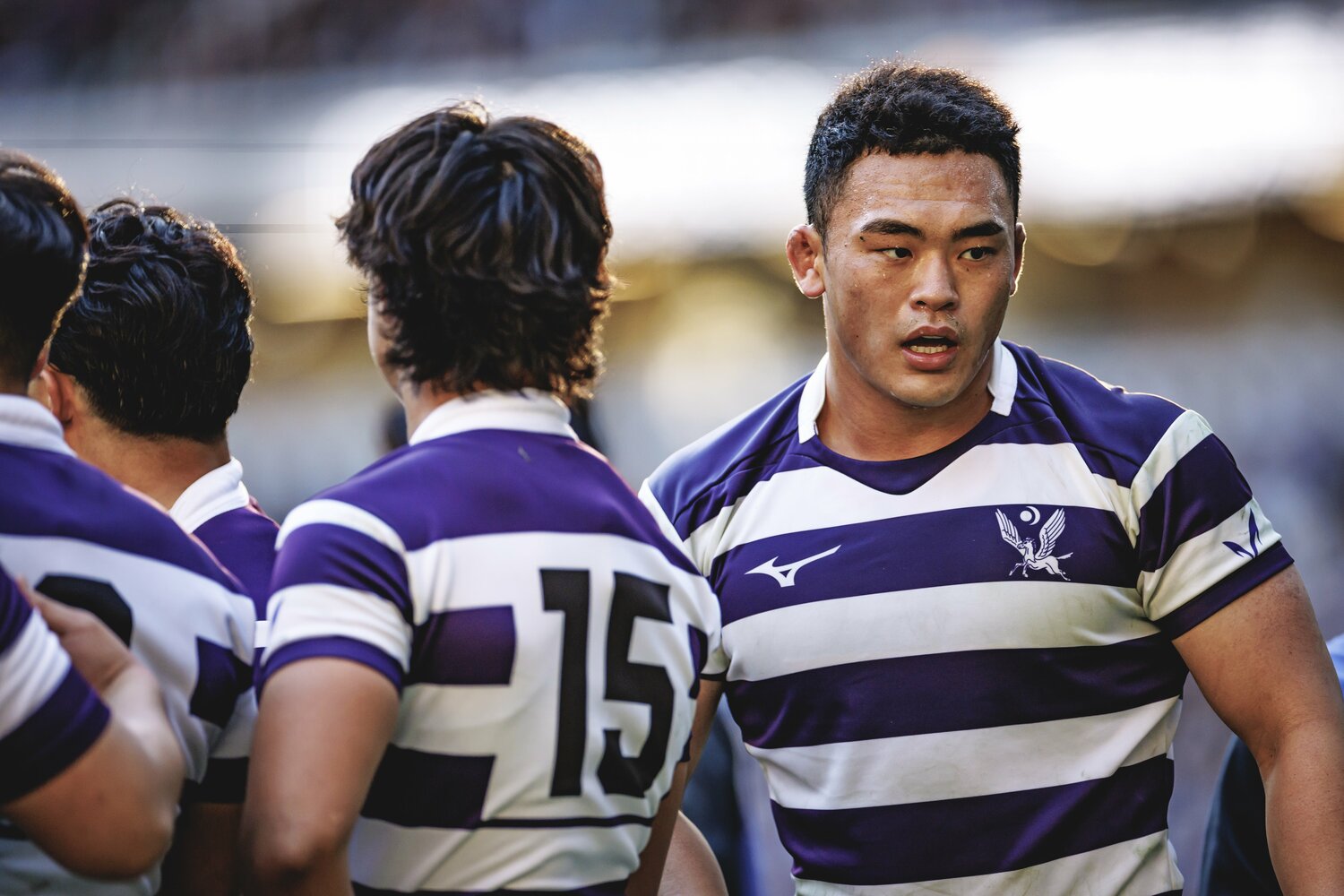 明治のFW陣を牽引した主将、No.8木戸大士郎（4年）©︎Kiichi Matsumoto