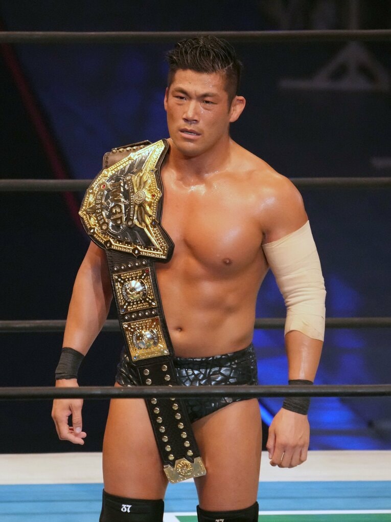 Aブロックを全勝で突破したIWGP王者のSANADAは左腕を負傷中