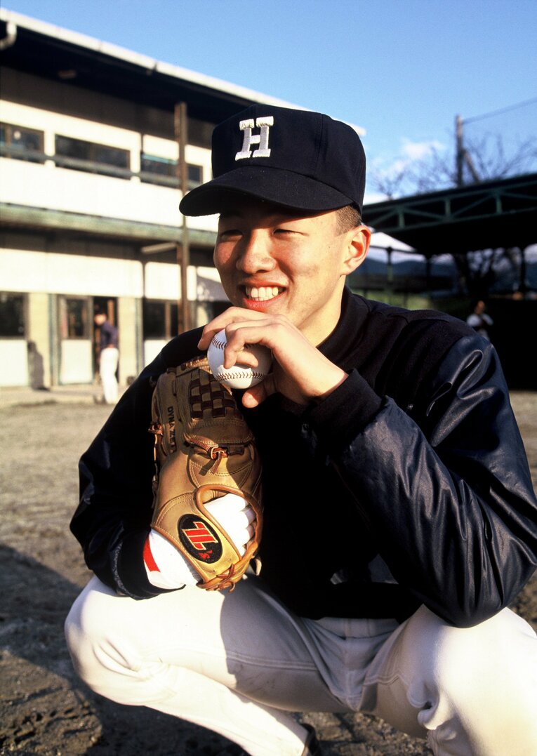 東山高校時代の岡島秀樹　©Hirokazu Takayama