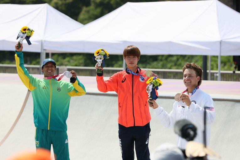 東京五輪で金メダルを獲得した堀米雄斗　©JMPA