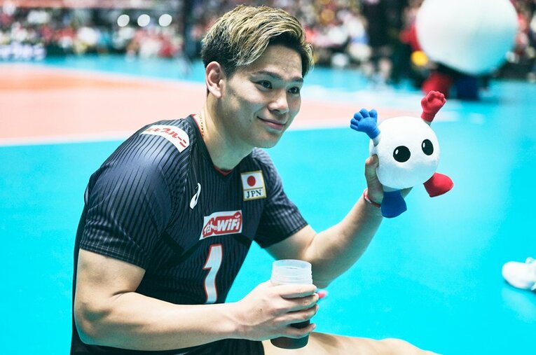 セルビア戦でチーム最多となる16得点を挙げた西田有志（23歳） ／ photograph by Yuki Suenaga