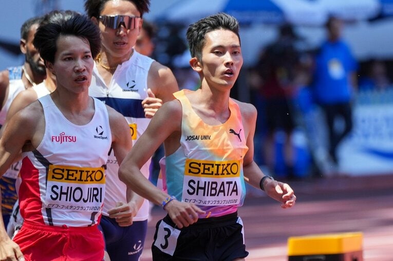 ゴールデングランプリ陸上の男子3000mでそれまでの日本記録を上回るタイムをマークした城西大4年の柴田侑 ／ photograph by Satoshi Wada