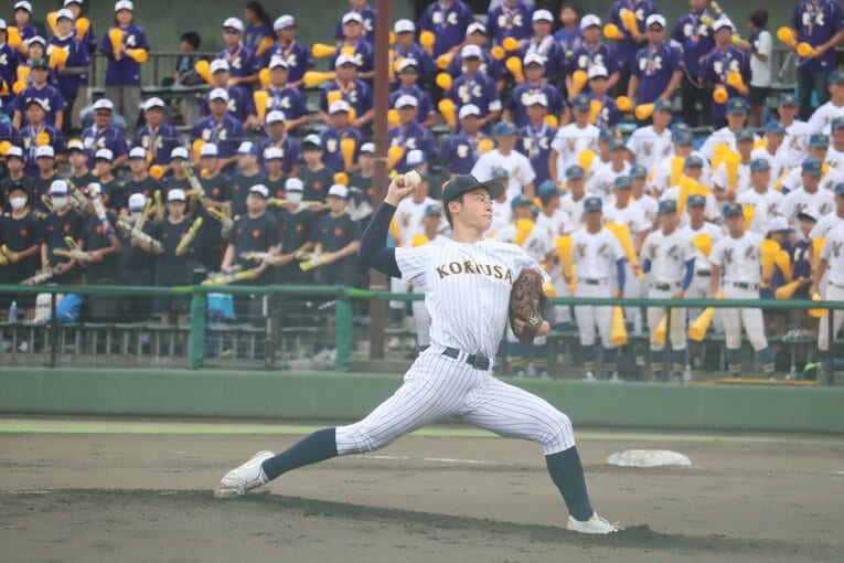 聖光学院打線を2安打に抑えた照沼。173センチと小柄だが、トレーニングで77キロの体躯に。今大会で最速148キロもマーク　©Genki Taguchi