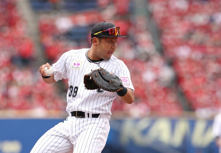 ロッテ大下は一軍でムードメーカー役も果たしている　©JIJI PRESS