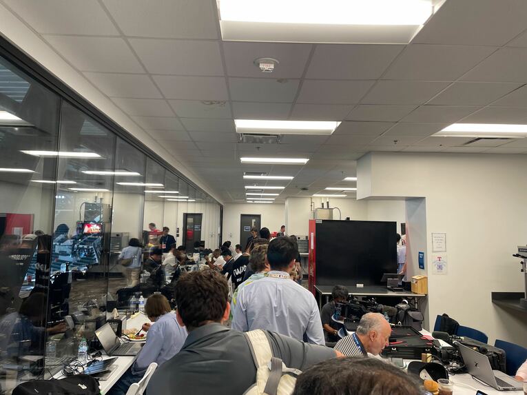 オールスター、メディアセンターも混雑していた　©NumberWeb