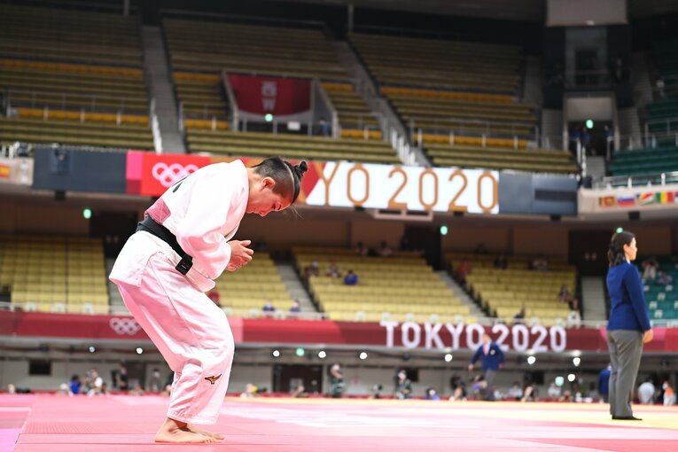 東京五輪で銀メダルを獲得した渡名喜　©JMPA