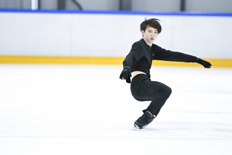 今季よりシニアに参戦するフィギュアジュニア世界王者の中田璃士（17歳）。関西アイスアリーナでの全日本強化合宿にて