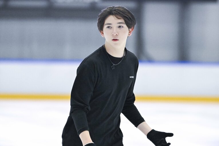 今季よりシニアに参戦するフィギュアジュニア世界王者の中田璃士（17歳）。関西アイスアリーナでの全日本強化合宿にて