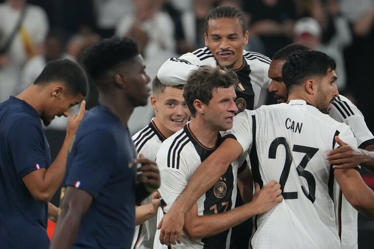 ハンジ・フリック監督を解任したドイツは、フランスに2－1で勝利して意地を見せた　©Masashi Hara