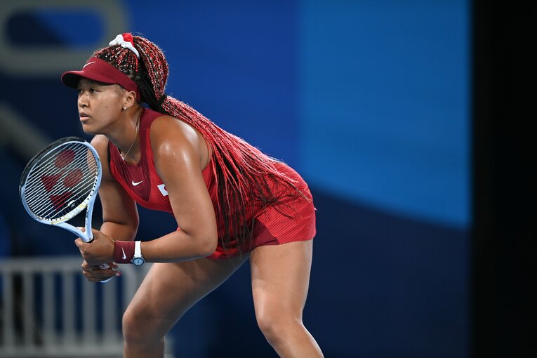 東京五輪ではユニークなヘアスタイルを見せた大坂　©Naoya Sanuki/JMPA